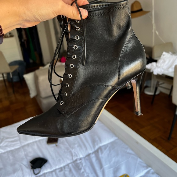 gianvito rossi lace up booties 39.5 85mm leather - Picture 6 of 9